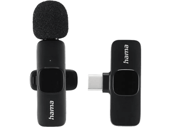 Micrófono - Hama 4680, De solapa, USB Tipo C, Negro