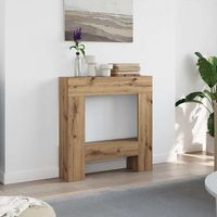vidaxl borde de chimenea madera ingenieria roble artisan 81x18x82 cm