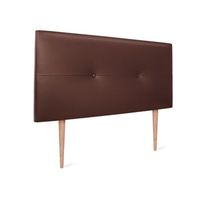 cabecero de polipiel con botones 110x105cm con patas camas 105 - chocolate