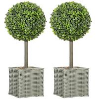 set de 2 arboles artificiales uv en maceta para interiorexterior