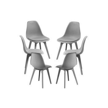 Pack 6 Sillas Dami Suprym De Polipropileno 82*49*43 Cm - Gris Oscuro