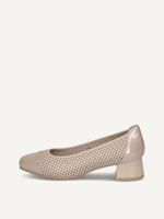 caprice pumps beige made of leather and textile with block heel size 38