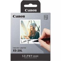 canon xs-20l conjunto de papel  tinta de color 20 hojas para selphy square qx10