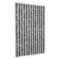 cortina antimoscas chenilla gris y negro 118x220 cm vidaxl
