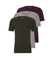 boss para hombre 50505810 pack 3 camisetas interiores classic lila gris verde m homewear algodon manga corta