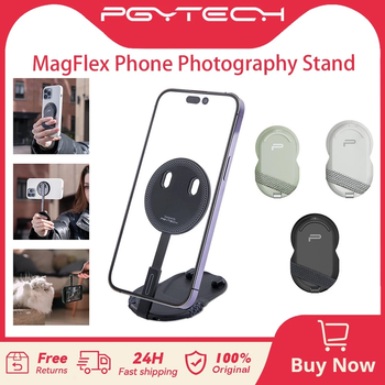 PGYTECH MagFlex Soporte magnético fuerte para teléfono Soporte de fotografía plegable apto para iPhone 12/13/14/15 Series y Android Series