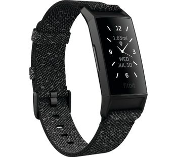FITBIT Charge 4 Fitness Tracker - Granite Black, Universal, Black