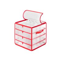 caja almacenaje para bolas de navidad rojo cereza  1