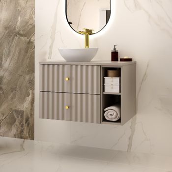 Mueble lavabo individual 80cm paneles laminados y de mdf cachemira