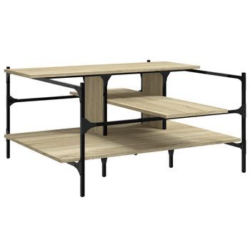 Mesa De Centro，mesa Auxiliar，mesa De Café Madera Ingeniería Roble Sonoma 100x100x48,5 Cm