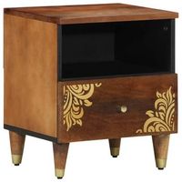 armario de noche con cajon marron miel 40 x 33 x 46 cm vidaxl