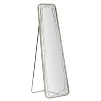 espejo de suelo de metal plateado 46x57x153 cm