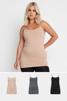 yours curve 3 pack black  nude cami tops mujer curvy y tallas grandes yours
