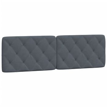 Cabecero De Cama Acolchado Terciopelo Gris Oscuro 152 Cm Vidaxl