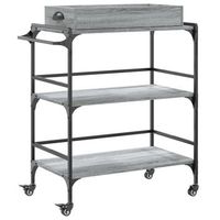carrito de cocinaestanteria de cocina carrito de servir madera ingenieria gris sonoma 815x41x925 cm
