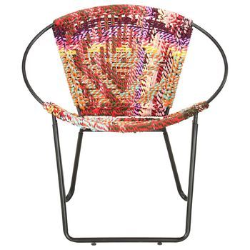 Silla Circular Chindi De Tela Multicolor