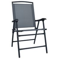 pack 2 uds sillas plegables de jardin  silla de exterior  sillon textilene gris
