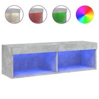 mueble para tv con luces led gris hormigon 100x30x30 cm vidaxl