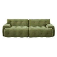 sofa 3 plazas chenille verde diseno nube moderno 224cm