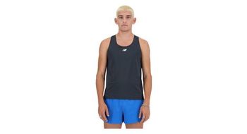 Camiseta de tirantes new balance q speed jacquard negra hombre