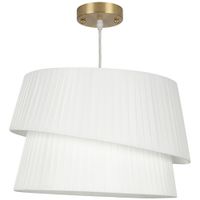 homcom lampara colgante elegante con doble pantalla regulable en altura para salon blanco