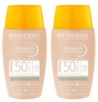 bioderma photoderm nude touch spf50 color muy claro 2x40 ml