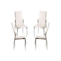 pack 4 sillas yeki de polipiel 653344 cm - blanco