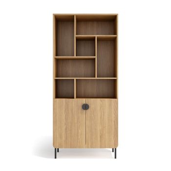 Estantería almacenamiento de melamina en roble dorado 180x80x32 cm