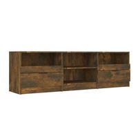 mueble para tv madera contrachapada roble ahumado 150x335x45cm