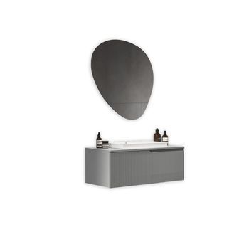 Composición Baño 3 Piezas Venere Gris Mate En Mdf