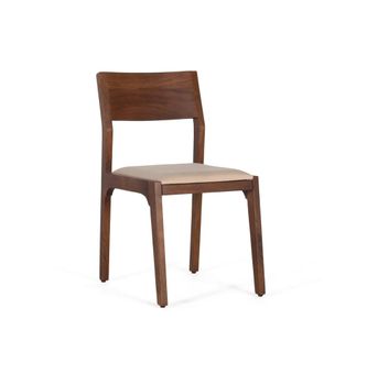 Set de 2 sillas en madera de acacia y tapizadas en tela