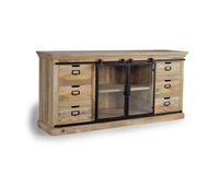 aparador de madera de mango y negro 86x180x45