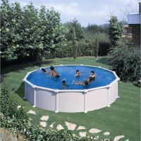 kit de piscina gre atlantis kitpr358 redonda acero liner azul filtro arena