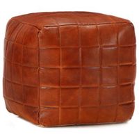 puf marron 40x40x40 cm cuero autentico de cabra vidaxl
