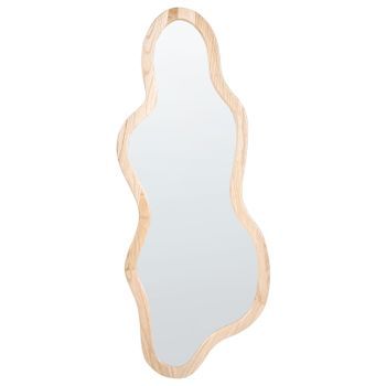 Espejo De Pared De Estilo Escandinavo Con Marco De Madera De Paulownia Decorativo Marrón Claro Montvalen