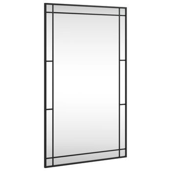 Espejo De Pared Rectangular De Hierro Negro 60x100 Cm Vidaxl