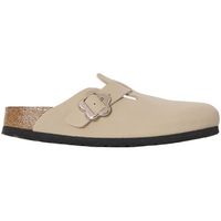 birkenstock zuecos sandales boston flower buckle beige para mujer