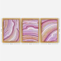 cuadro decorativo enmarcado 3ac172 multicolor 35x45 cm 3 piezas