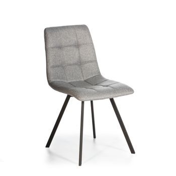 Set De 2 Sillas Comedor Mila Tapizadas Gris Claro, Certificada Por La Sgs