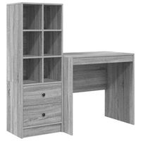 escritorio gris sonoma 1255 x 50 x 127 cm 2 uds vidaxl
