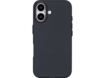 Funda móvil - ISY ISC 3743, Compatible con iPhone 16, Resistente a golpes, Negro Carbón