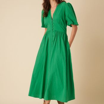 Nobody's Child Starlight Plain Cotton-Seersucker Dress - UK 8