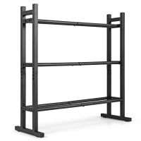 costway soporte para mancuernas de 3 niveles estante metalico capacidad 240kg organizador de pesas para gimnasio en casa 80x30x80cm negro