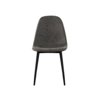 set de 4 sillas de comedor tapizadas deana gris patas negras
