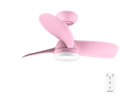 ventilador de techo - cecotec energysilence aero 3050 pink motor dc 35 w luz led 22 w 3 tonos mando 6 velocidades temporizador 3 aspas rosa