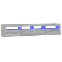 mueble de tv con luces led gris sonoma 210x35x40 cm vidaxl