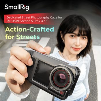 Kit de Agarre Urbano SmallRig para DJI Osmo Action 5 Pro / 4/3, Jaula de Aluminio con Correa para Hombro, Anillo de Protección de Lente, Marco Protector