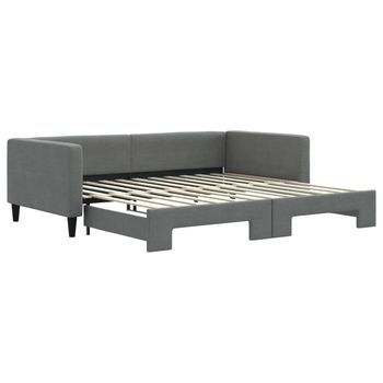 Sofá Cama | Cama Para Adulto | Sofá Convertible Nido Tela Gris Oscuro 100x200 Cm
