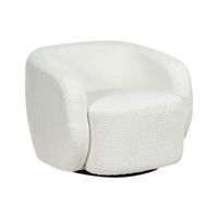 sillon giratorio moderno tapizado de poliester con reposabrazos asiento ancho sala de estar blanco crema tore