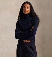 polo ralph lauren para mujer 211959287001 jersey cuello vuelto marino m casual algodon manga larga